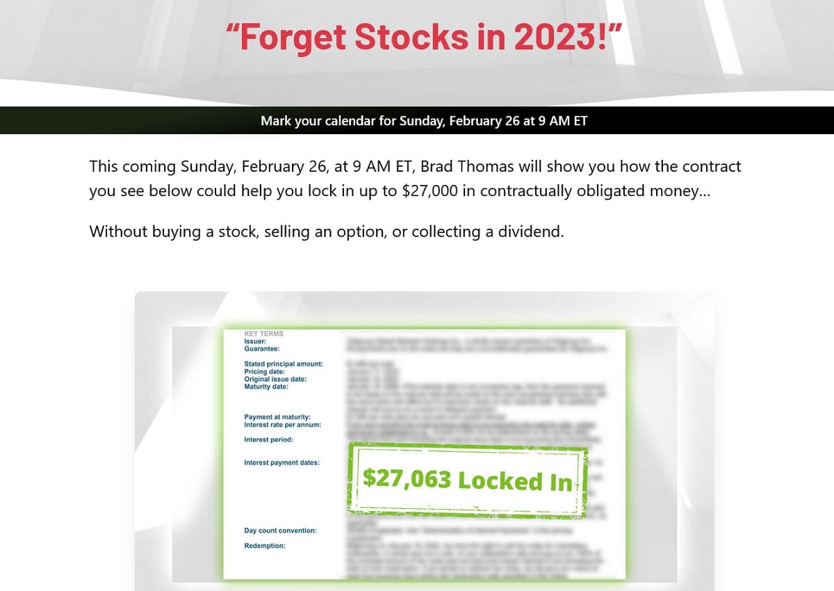 Brad Thomas Forget Stocks in 2023