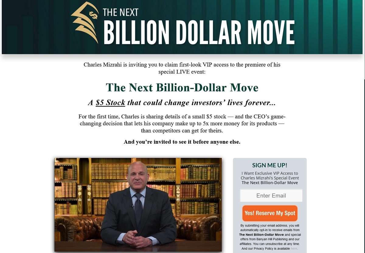 Charles Mizrahi The Next Billion-Dollar Move - Is It Legit?