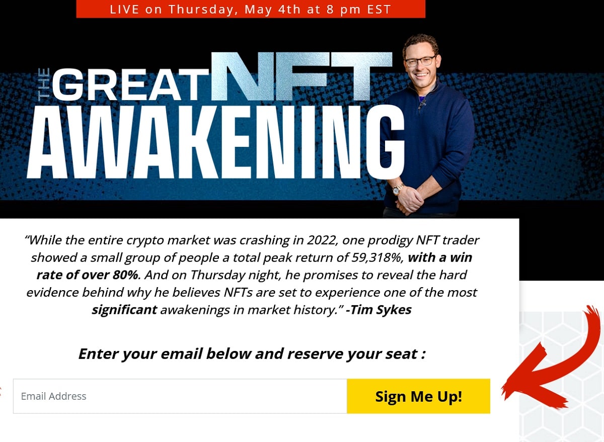 Adam Jarret NFT Awakening Event with Tim Sykes: Is It Legit?