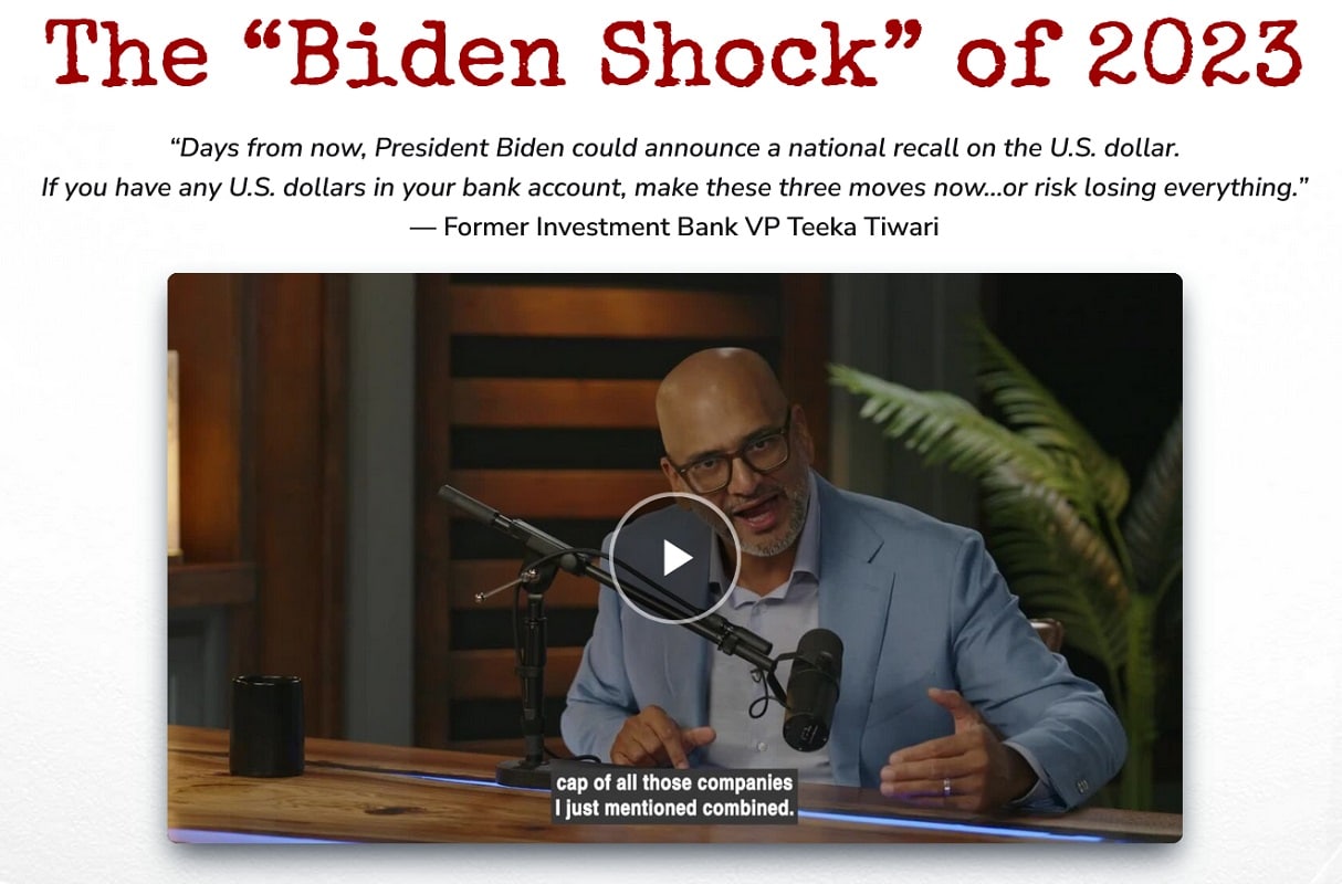 Teeka Tiwari Biden Shock 2023: #1 Stock for the Coming Digital Dollar