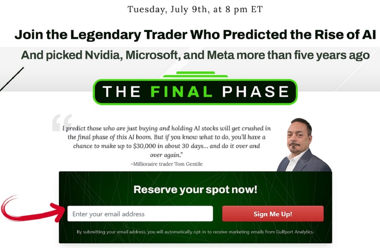 Tom Gentile's Final Phase Event: Legit AI Profit Calendar?