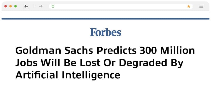 Goldman Sachs estimates on job displacement