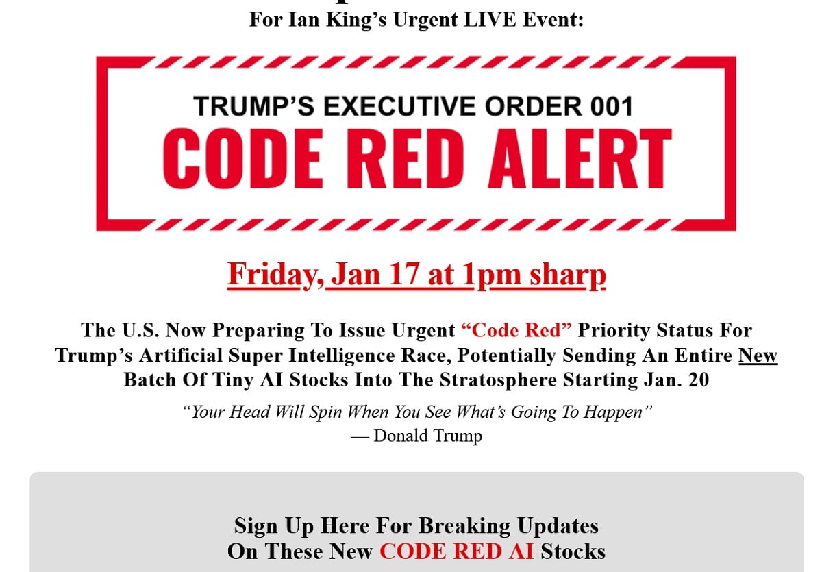 Ian Kings Executive Order 001: The Code Red AI Stocks Alert