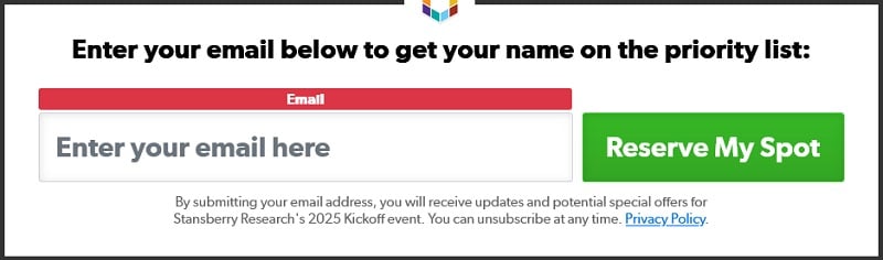 Traders can register for the Stansberry Kickoff by entering their email address