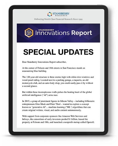 Special updates are included in the Stansberry Innovations report