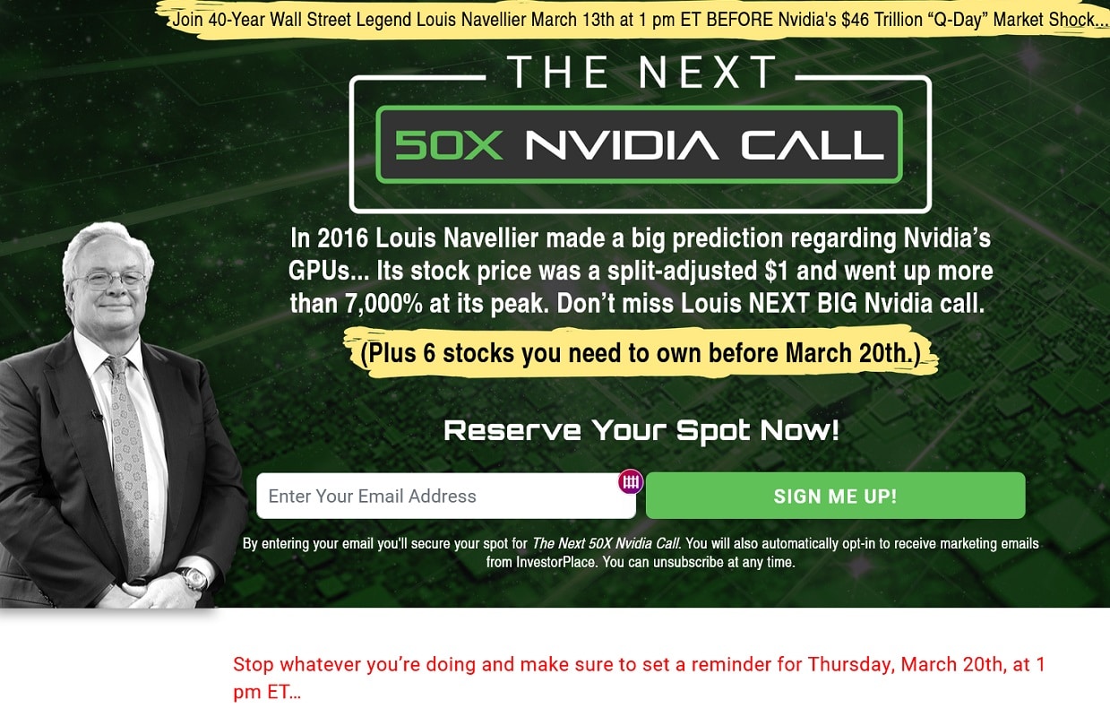 Louis Navellier Next 50X Nvidia Call