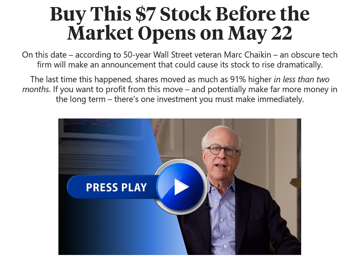 chaikin self driving technology moonshot $7 stock